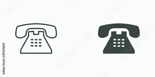 office telephone icon vector set. phone, handset, business, communication, call symbol