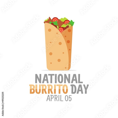 vector graphic of national burrito day good for national burrito day celebration. flat design. flyer design.flat illustration.