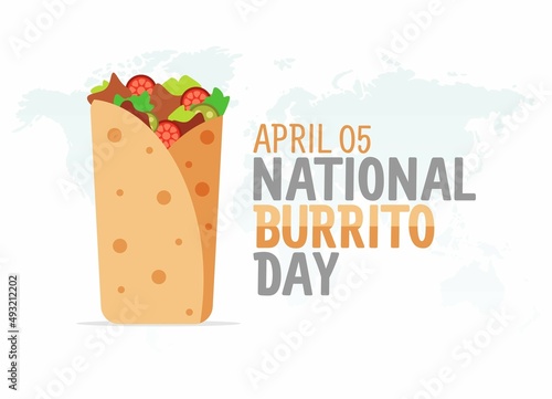 vector graphic of national burrito day good for national burrito day celebration. flat design. flyer design.flat illustration.