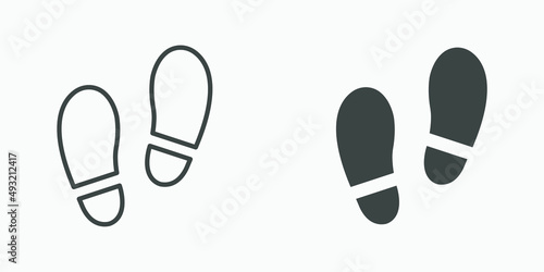 Shoe print icon vector set. footstep, footpath, shoes, walk, step symbol