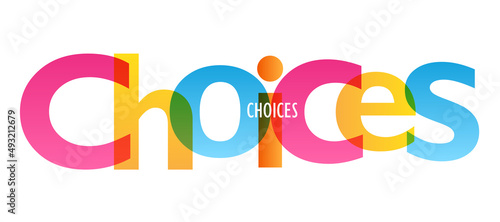 CHOICES colorful vector typography banner