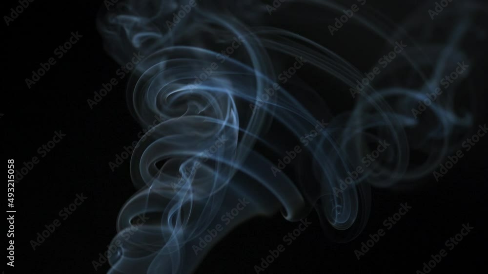 Abstract smoke rises up in beautiful swirls on a black background. Slow motion Abstract smoke rises up in beautiful swirls on a black background. Slow motion