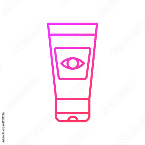Eye cream gradient linear vector icon. Beauty product. Moisturizing cream. Anti wrinkles and puffiness product. Thin line color symbol. Modern style pictogram. Vector isolated outline drawing