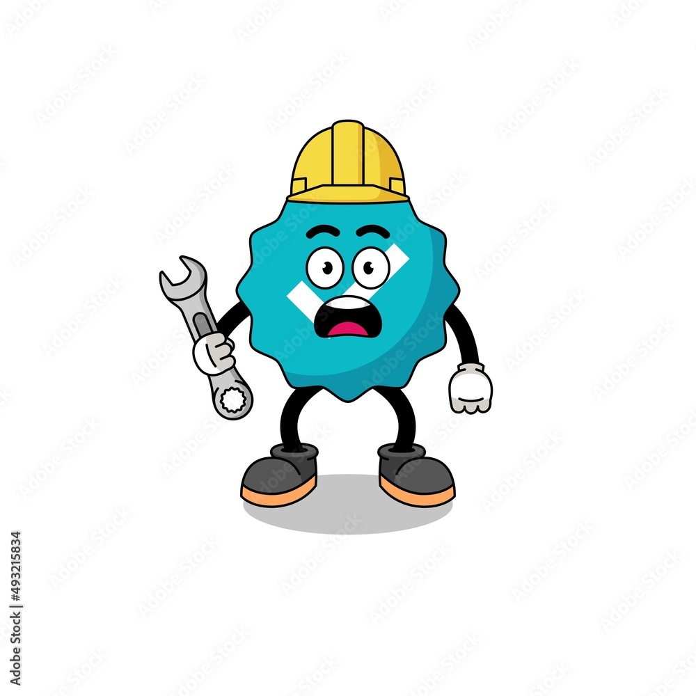 Character Illustration of verified sign with 404 error Character Illustration of verified sign with 404 error