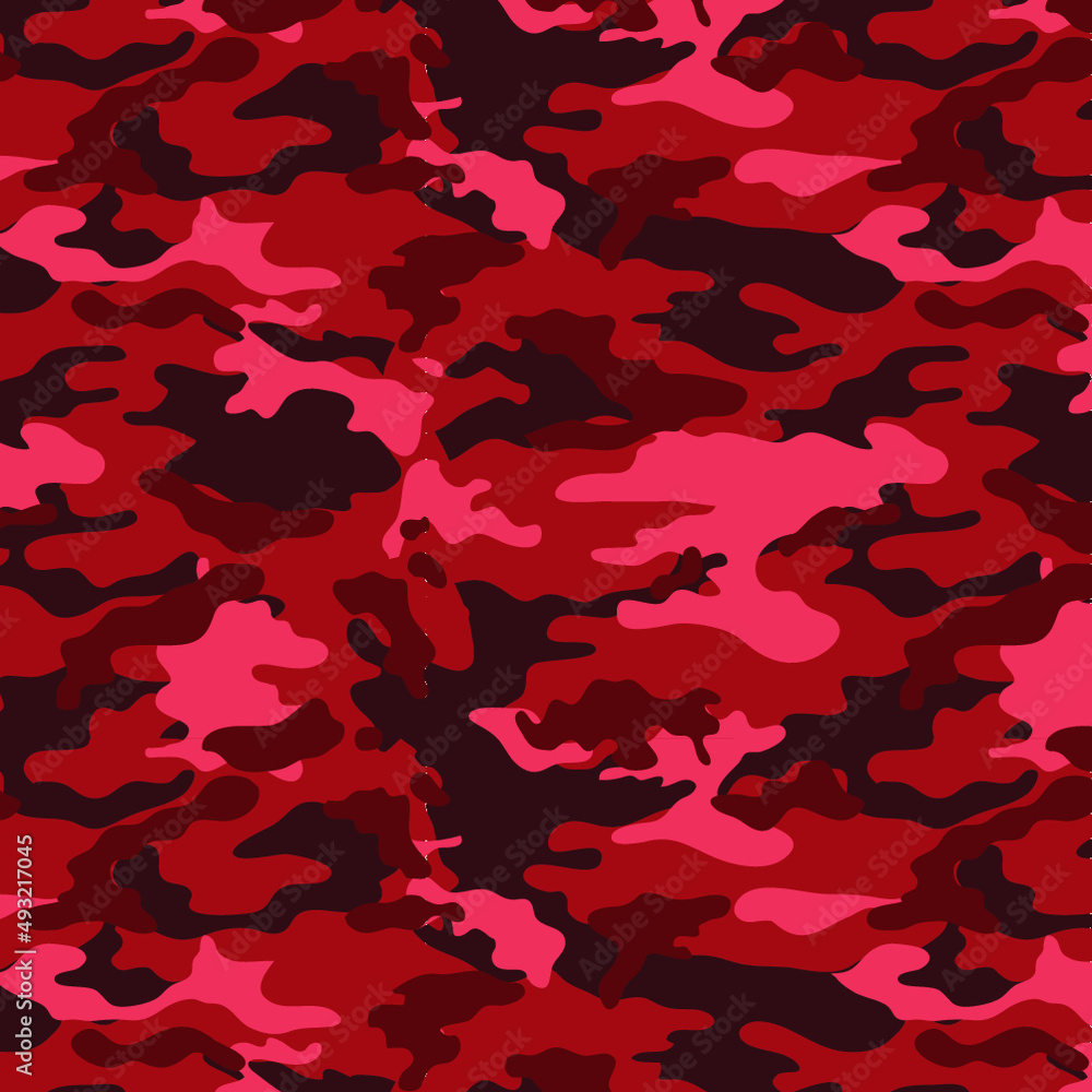 Seamless Red Camouflage Seamless Red Camouflage