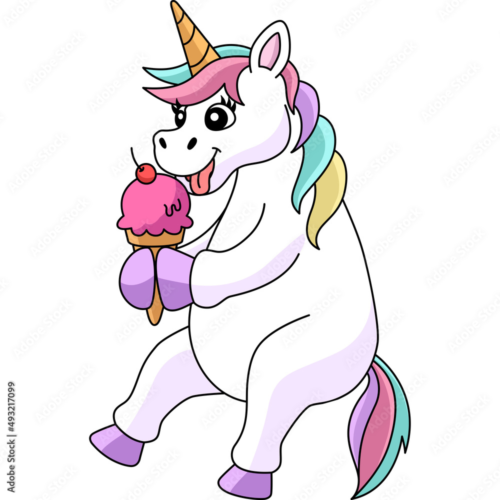 Unicorn Eating Ice Cream Cartoon Clipart Unicorn Eating Ice Cream Cartoon Clipart