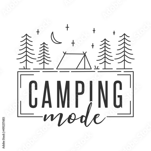 Camping Mode Illustration Clip Art Design Shape. Adventure Nature Summer Silhouette Icon Vector.