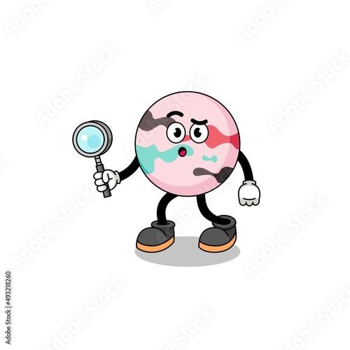 Mascot of bath bomb searching