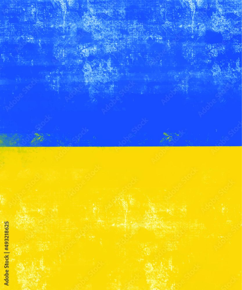 Fototapeta premium Ukraine republic vector icon symbol. Peace and war concept illustration. Official nationality Ukrainian people or flag label. Yellow and blue color for flag of Ukraine.