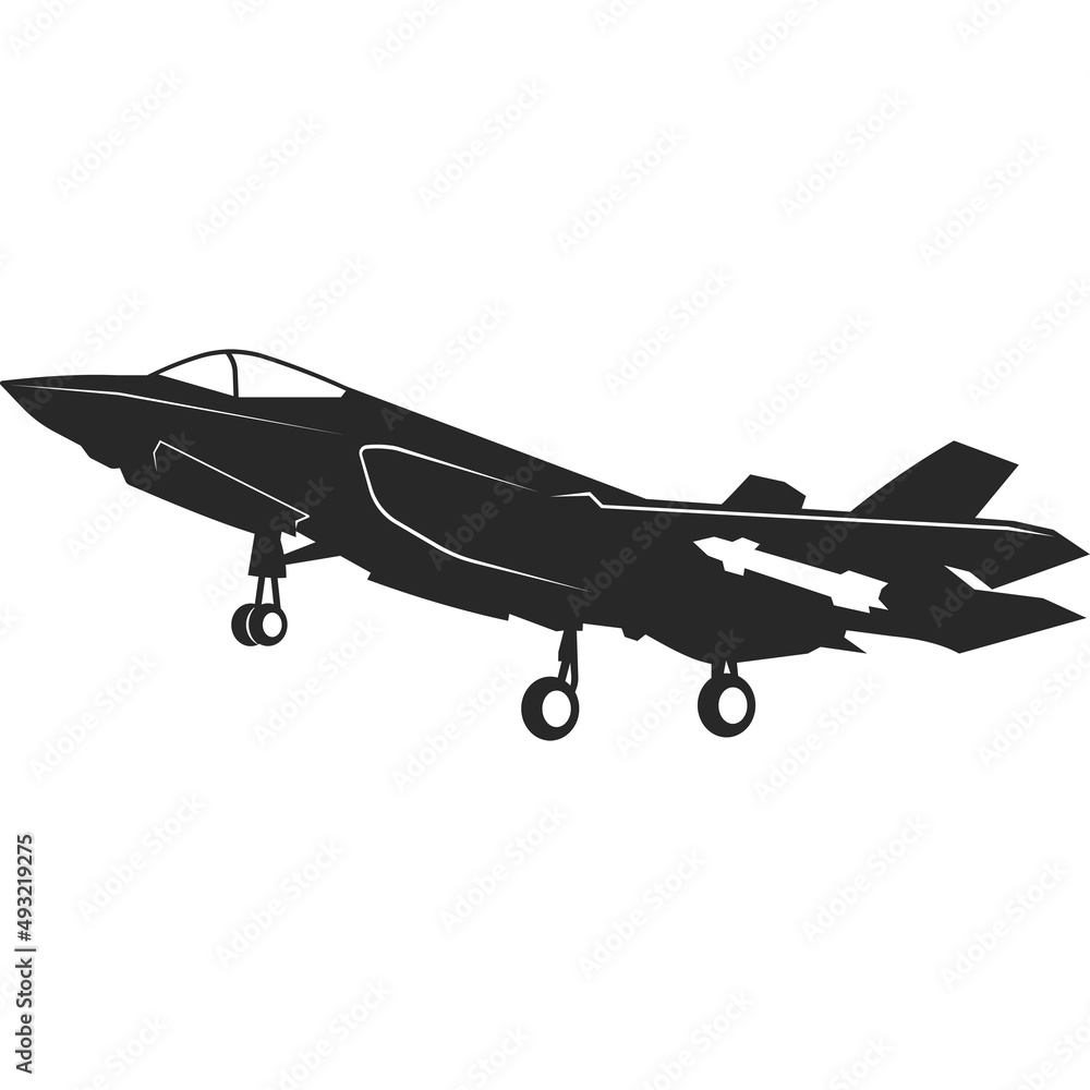 A military plane with a shell. Vector illustration. A military plane with a shell. Vector illustration.