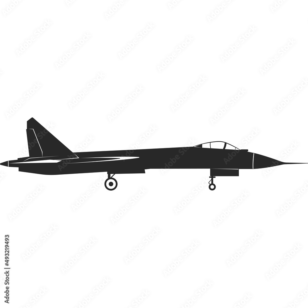 A military plane flying in the sky. Vector image. A military plane flying in the sky. Vector image.