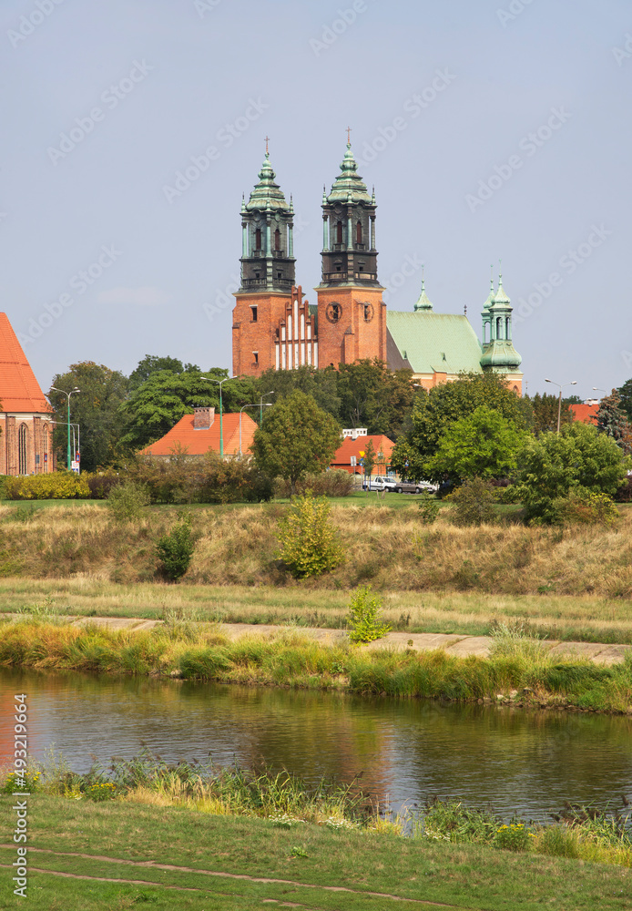 Cathedral of Saints Peter and  Paul at Tumski island in Poznan. Poland
