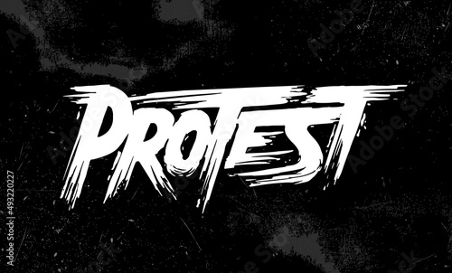 Protest t-shirt design. Lettering style Retro emblem, logo, badge..