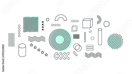 Set of vector geometric shapes.
