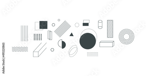 Set of vector geometric shapes.