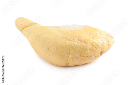 Piece of fresh ripe durian isolated on white