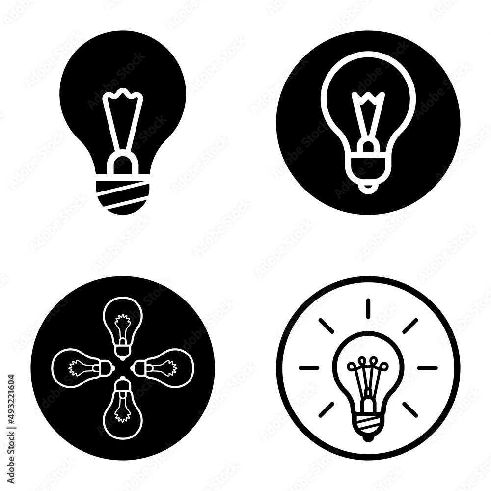 Lightbulbs1-3 Flat Icon Set Isolated On White Background Lightbulbs1-3 Flat Icon Set Isolated On White Background
