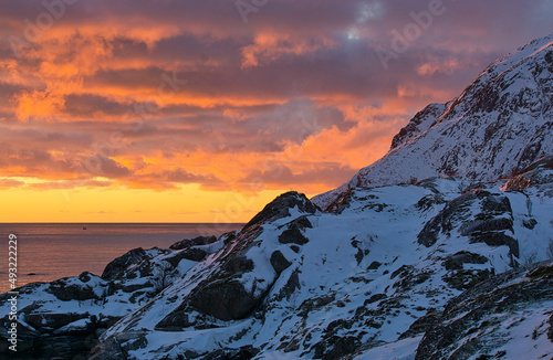 Sonnenaufgang Winter Norwegen