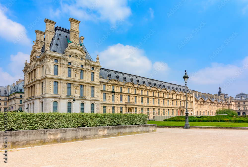 Louvre palace and museum in center of Paris, France
