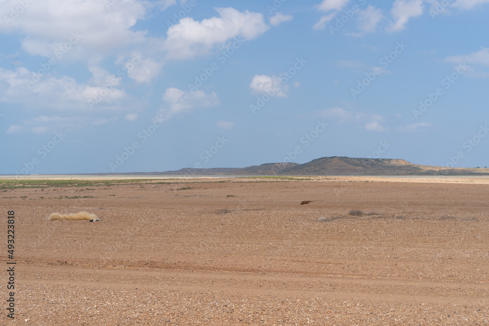 Fototapeta premium Scenic View Of Landscape Against Clear Blue Sky. La Guajira, Colombia.