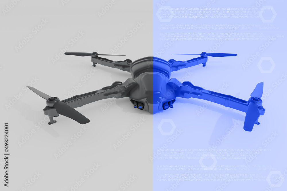Modern drone - concept - obrazy, fototapety, plakaty 