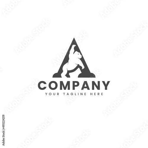 Initials Letter A Gorilla Logo