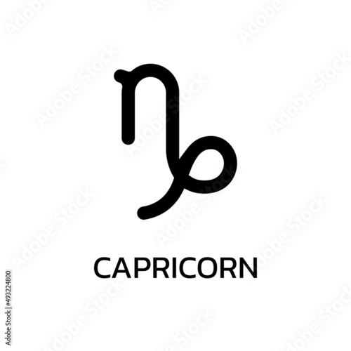 Capricorn icon or sign. Zodiac, astrology, horoscope symbol. Vector illustration.