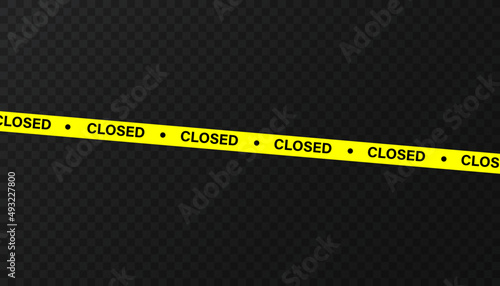 Warning tapes vector banner. Yellow tape, danger zone, closed, caution, police tape, png