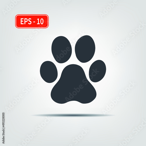Paw print. Cat footprint. Logo. Icon for use in web applications, mobile applications and print media. EPS-10. Vector image.