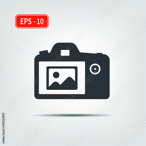 Icon for use in web applications, mobile applications and print media. EPS-10. Vector image. Camera icon.