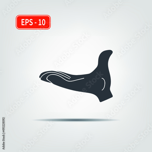 Icon for use in web applications, mobile applications and print media. EPS-10. Vector image. Open human hand.