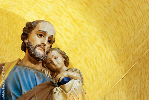 Saint Joseph and baby Jesus catholic image photo