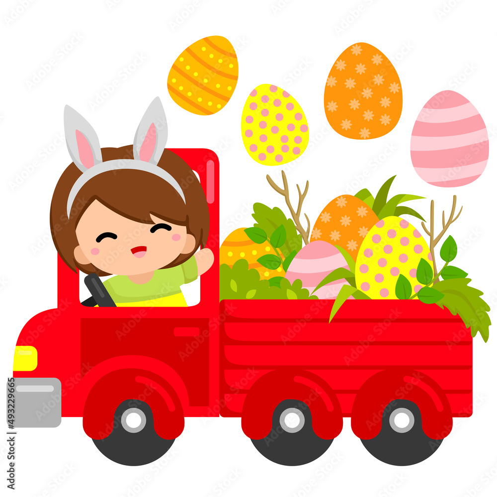 truck with easter eggs truck with easter eggs