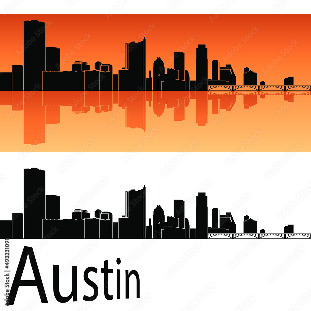 skyline in ai format of the city of austin