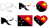 papua new guinea map flag icon sey