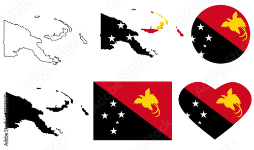 papua new guinea map flag icon sey photo