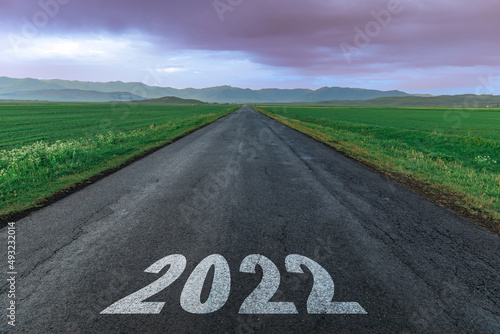 Wallpaper Mural 2022 text on asphalt road Torontodigital.ca