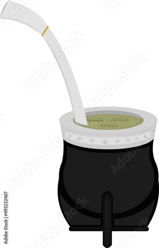 vector illustration of a mate, classic drink from argentine or other south american countries