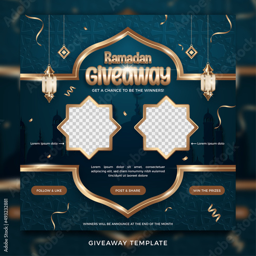 Ramadan giveaway social media post template
