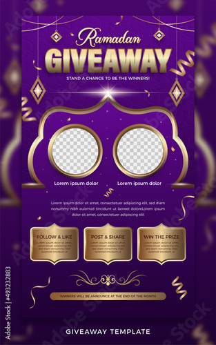 Ramadan giveaway poster template
