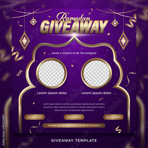 Ramadan giveaway square banner template