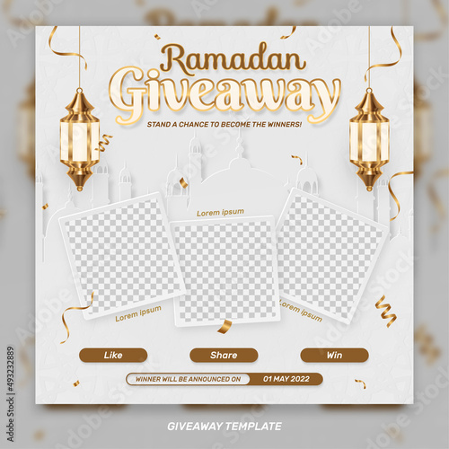 Ramadan giveaway social media template