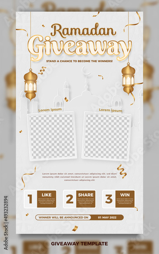 Ramadan giveaway story and poster template