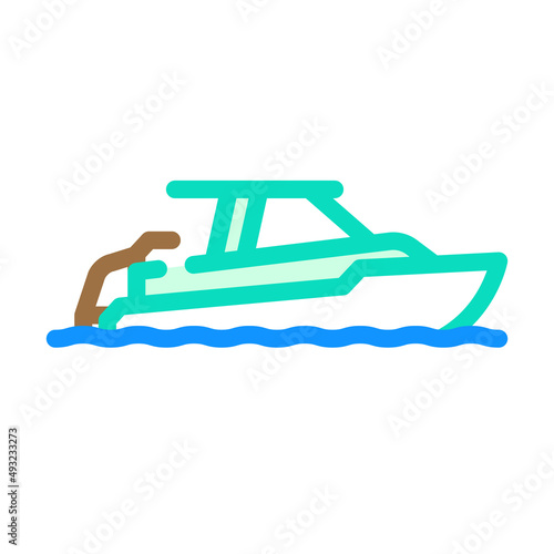boat ocean transport color icon vector. boat ocean transport sign. isolated symbol illustration