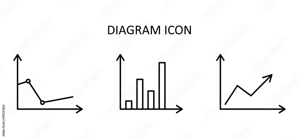 Vector illustration with diagram. Outline icon. Vector illustration with diagram. Outline icon.
