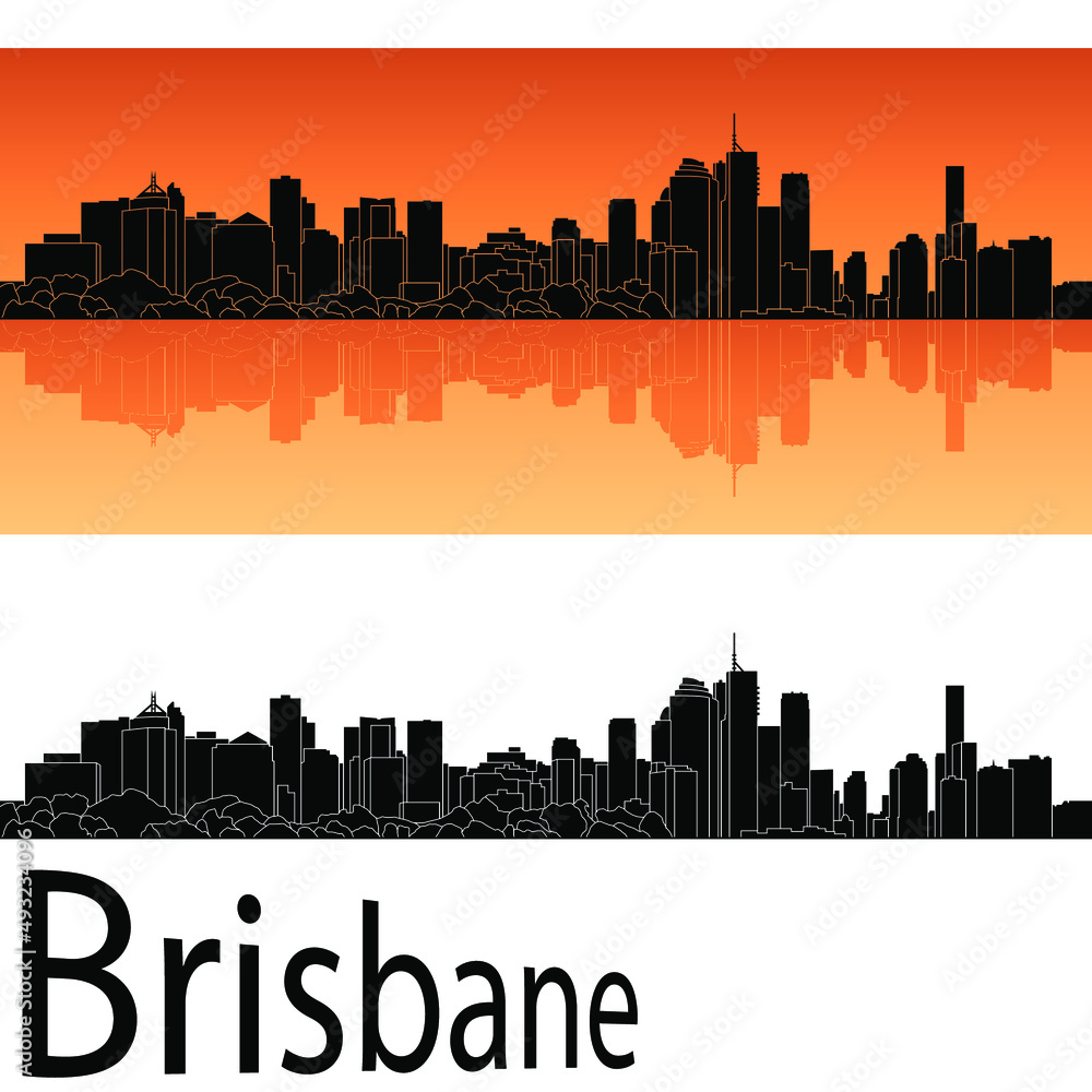 skyline in ai format of the city of brisbane