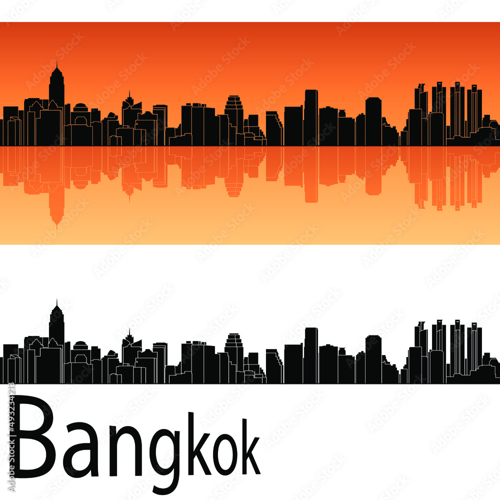 skyline in ai format of the city of bangkok