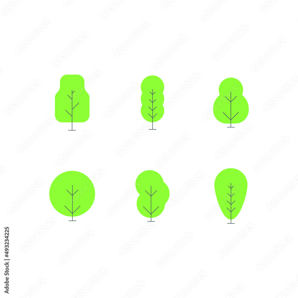 Set collection trees icons, forest, park and garden tree. Set collection trees icons, forest, park and garden tree.