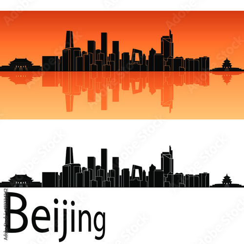 skyline in ai format of the city of beijing