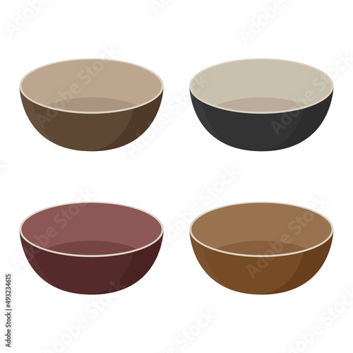 Bowl on white background. bowl vector.